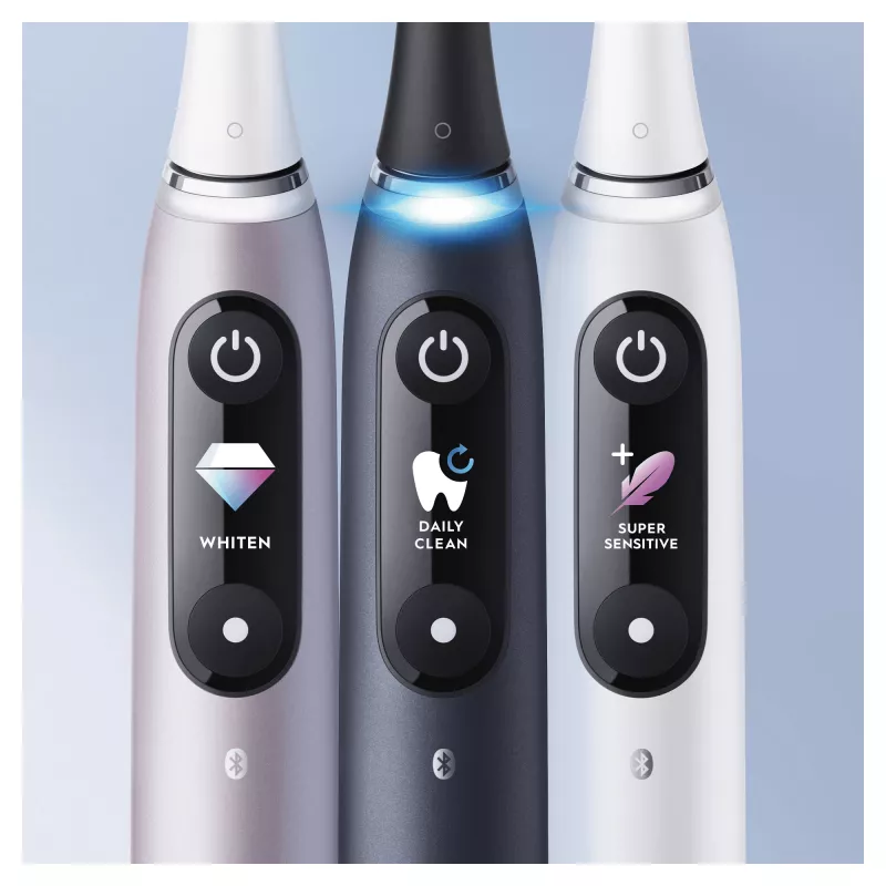 Escova de dentes rotativa-oscilante Oral-B iO 80363731 preto prateado adulto cuidados gengivas sensível branqueamento