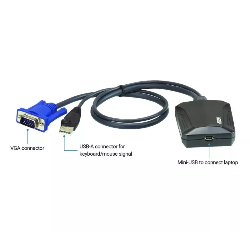 Adaptador de consola KVM USB para portátil ATEN CV211 Crash Cart