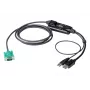 Conversor de consola DisplayPort ATEN, 1,8 m, USB, DisplayPort, preto, USB Type A + DisplayPort, SPHD-15