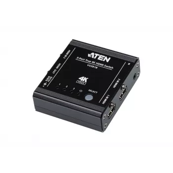 Switch HDMI ATEN 3 portas True 4K, HDMI, metal, preto, 60 Hz, 5 m, 3840 x 2160, 4096 x 2160