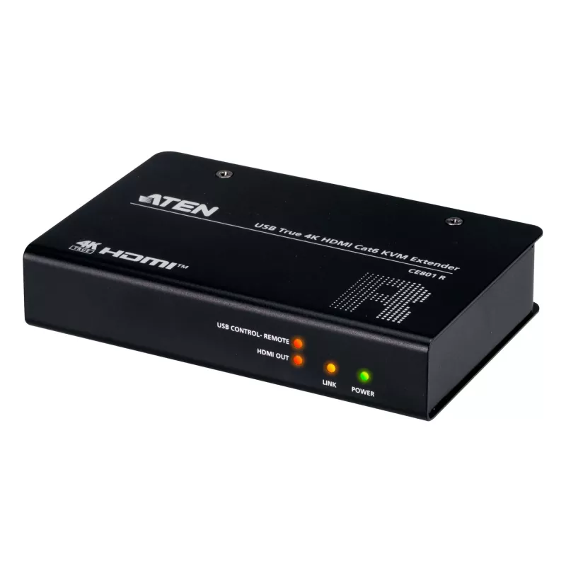 ATEN CE801-AT-G USB True 4K HDMI Cat6 extensor KVM (4K @ 70 m / FHD 1080p @ 100 m), HDMI, USB Type-A, RS-232