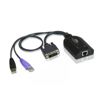 Cabo adaptador KVM ATEN USB - DVI para Cat5e/6 (módulo CPU), USB, USB, DVI-D, preto, roxo, RJ-45, 1 x RJ-45