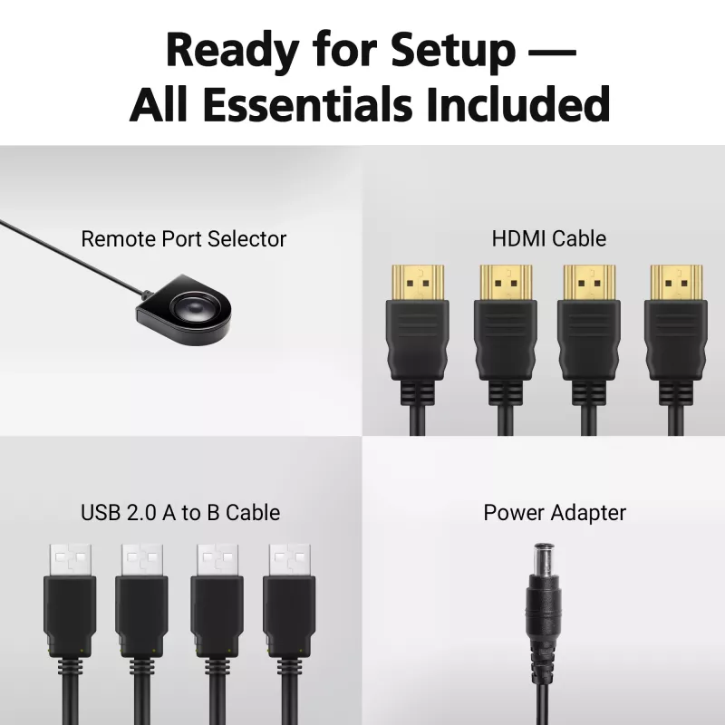 Switch KVMP ATEN 4 portas USB 4K HDMI teclado rato vídeo USB