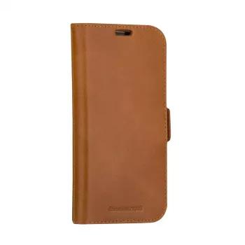 Capa tipo carteira dbramante1928 Lynge iPhone 15 Tan monocromática castanha
