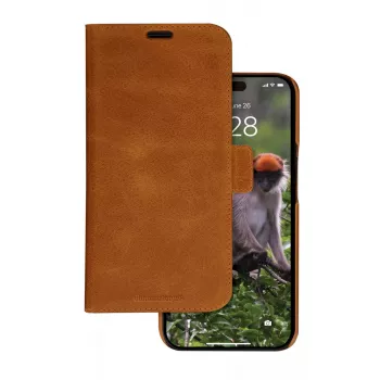 Capa tipo carteira dbramante1928 Lynge iPhone 15 Tan monocromática castanha