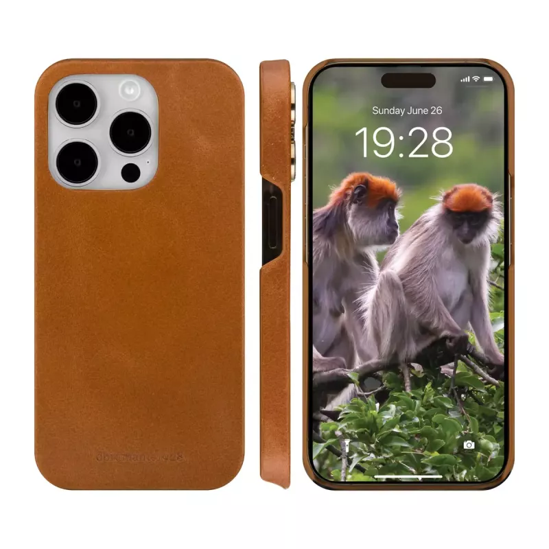 Capa tipo carteira dbramante1928 Lynge iPhone 15 Pro castanha