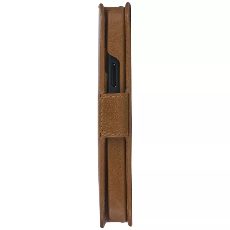 dbramante1928 Lynge LY61GT001181 capa flip para Apple iPhone 12/12 Pro, em pele granulada, castanho-claro