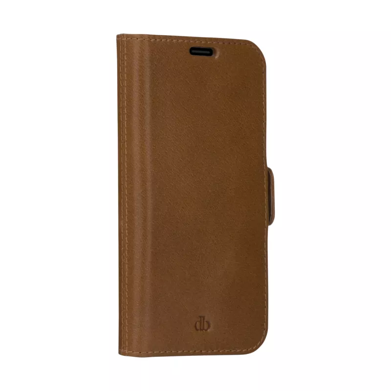 dbramante1928 Lynge LY61GT001181 capa flip para Apple iPhone 12/12 Pro, em pele granulada, castanho-claro