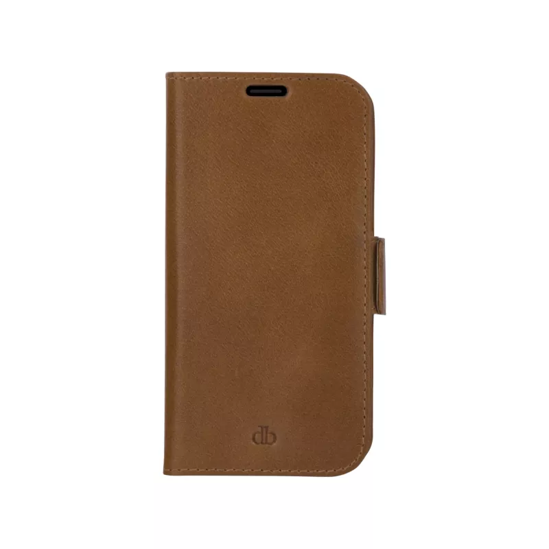 dbramante1928 Lynge LY61GT001181 capa flip para Apple iPhone 12/12 Pro, em pele granulada, castanho-claro