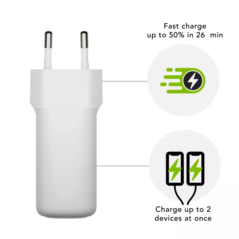 dbramante1928 re-charge Pro – carregador de parede UE – 2x USB-C 30W – W