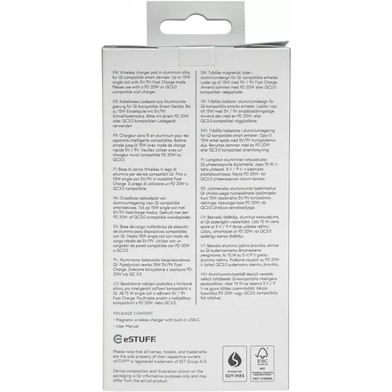 Carregador móvel eSTUFF ES638300 comprimento do cabo 1,2 m