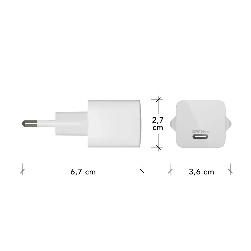 dbramante1928 re-charge Pro – fonte de alimentação UE USB-C 25W – W, interior, AC, branco