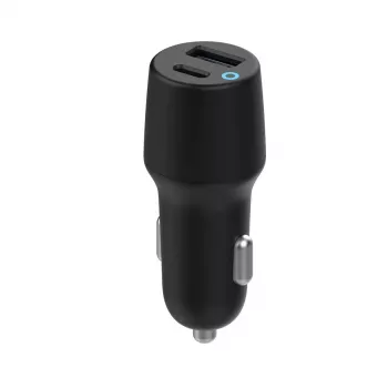 Carregador móvel eSTUFF ES631031 para telemóveis preto isqueiro carregamento rápido automóvel