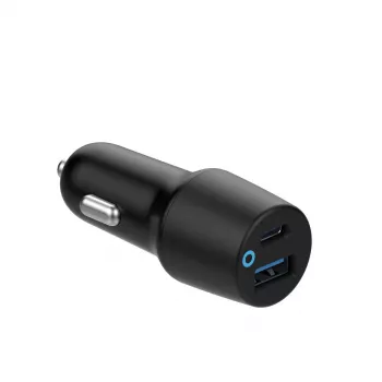 Carregador móvel eSTUFF ES631031 para telemóveis preto isqueiro carregamento rápido automóvel