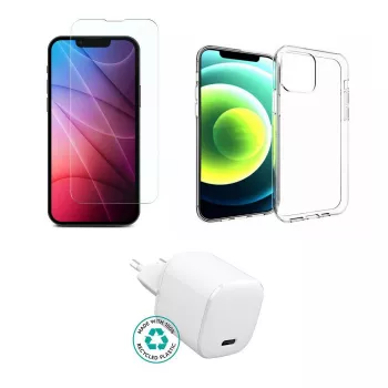 Carregador eSTUFF ES-KIT-IPH13PRO para dispositivos móveis telemóvel transparente, branco interior