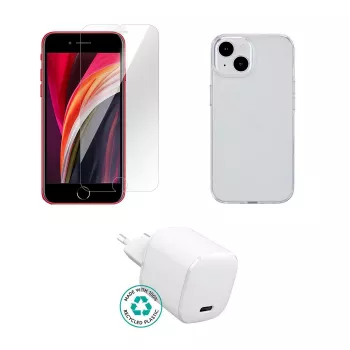 Carregador móvel eSTUFF ES-KIT-IPHSE(2022) interior AC transparente branco USB Type-C