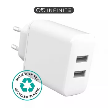 Carregador de interior eSTUFF ES637005 smartphone branco 2 portas USB 5V