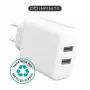 Carregador de interior eSTUFF ES637005 smartphone branco 2 portas USB 5V