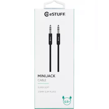 Cabo de áudio eSTUFF ES608001 0,5 m 3,5 mm preto