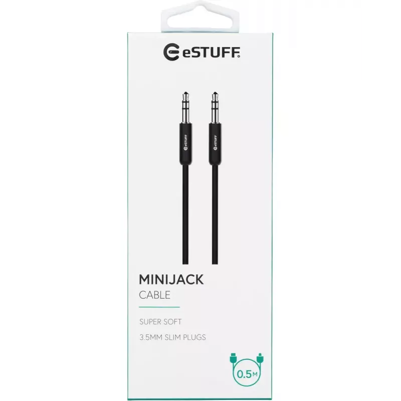 Cabo de áudio eSTUFF ES608001 0,5 m 3,5 mm preto