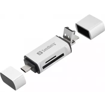 Leitor de cartões Sandberg USB-C+USB+MicroUSB