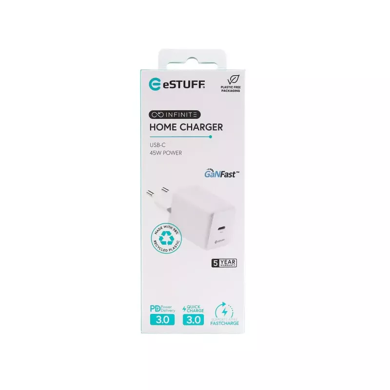 Carregador USB-C eSTUFF INFINITE ES637046 EU PD 45W GaN