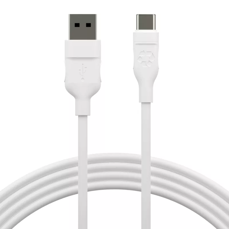 dbramante1928 re-charge Pro CB12ACWH7088 cabo de USB-A para USB-C, 1,2 m, USB 2.0, 480 Mbps, 36W, plástico 100 % reciclado, branco