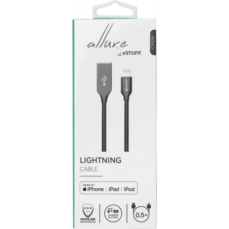 Cabo Lightning eSTUFF ES601065 0,5 m cinzento