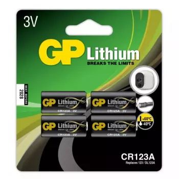 Pilha GP Batteries lítio CR 123A dióxido de lítio-manganês
