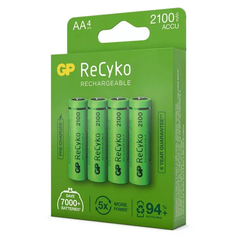 Bateria recarregável GP Batteries ReCyko+ 2100mAh 4 unid. AA NiMH