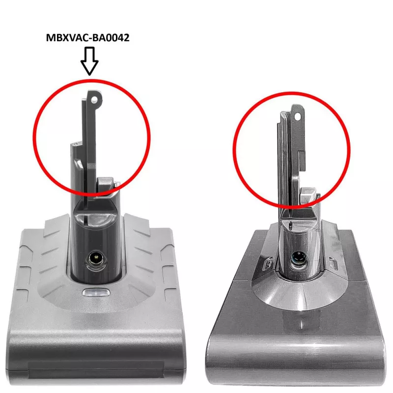 CoreParts MBXVAC-BA0042 bateria para aspiradores Dyson SV10, V8, V8 Absolute, V8 Animal, 21,6 V 2600 mAh 56,16 Wh Li-ion, preta