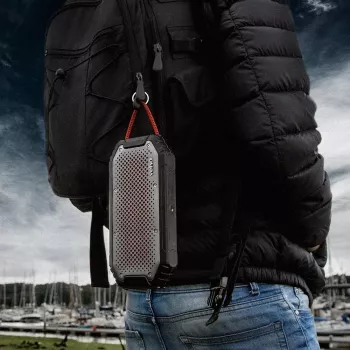 Altifalante portátil estéreo Veho MX-1 preto/prateado