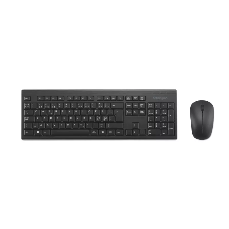 Conjunto de secretária sem fios Kensington KM150 EQ teclado tamanho completo rato