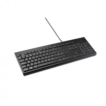 Teclado com fios Kensington KB100 EQ tamanho completo USB membrana QWERTY preto
