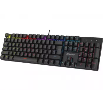 Teclado gamer mecânico Sandberg GERMAN tamanho completo com fios USB mecânico QWERTZ RGB LED