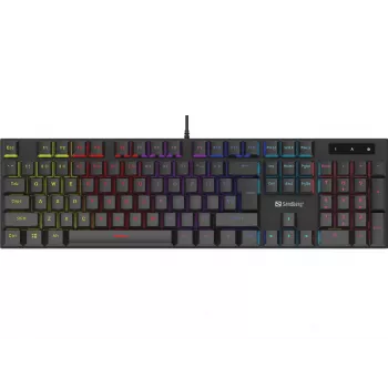 Teclado gamer mecânico Sandberg GERMAN tamanho completo com fios USB mecânico QWERTZ RGB LED