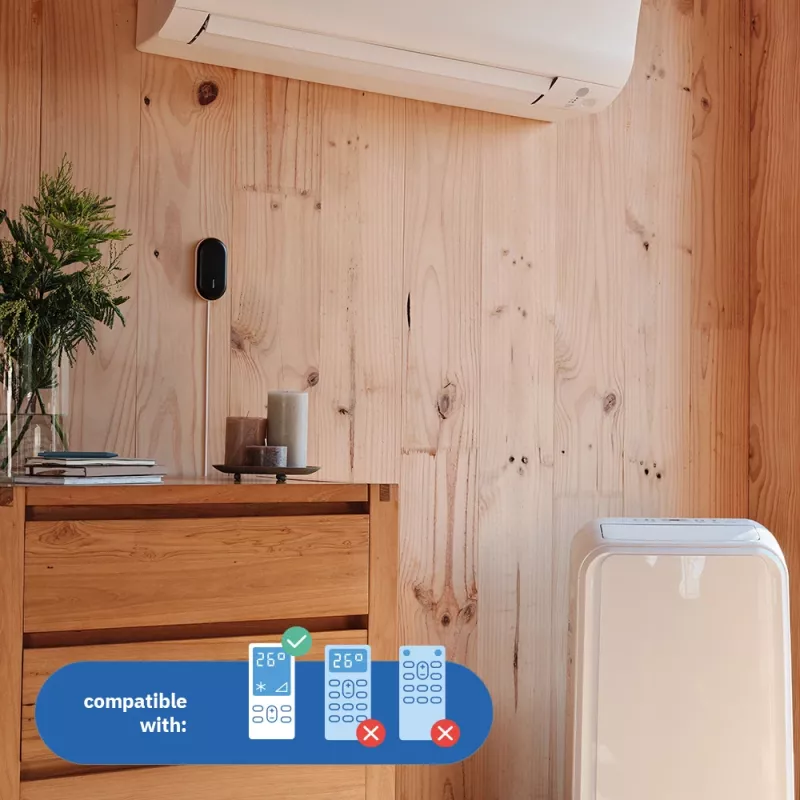 Controlador Netatmo Smart AC Controller preto branco metal plástico