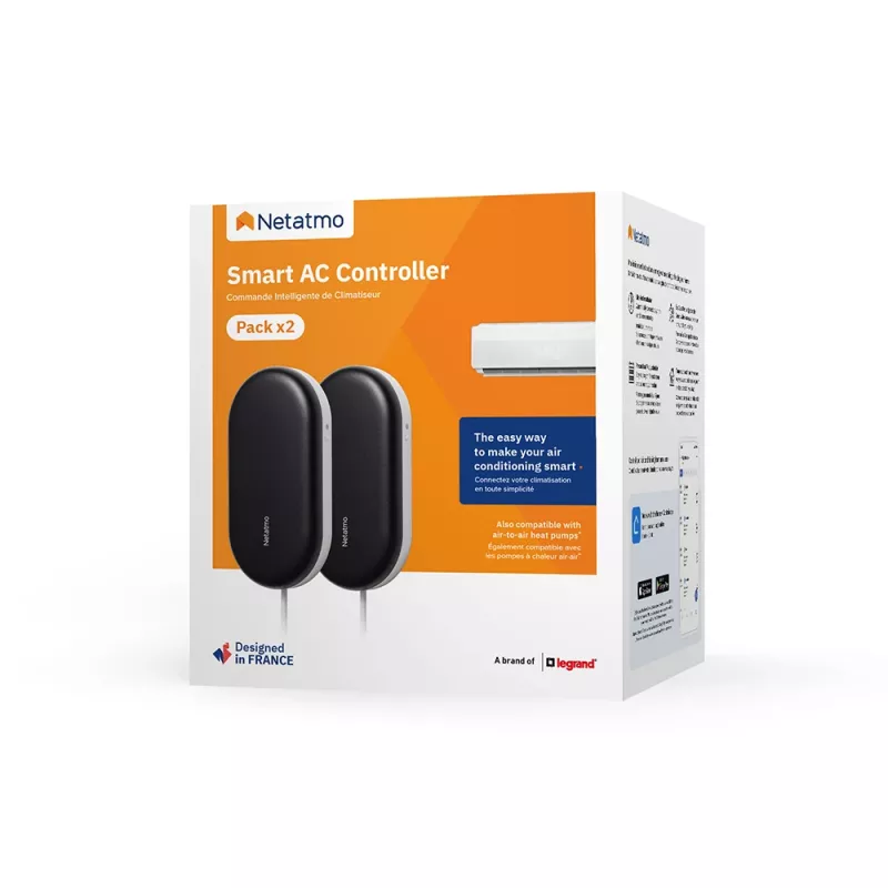 Controlador Netatmo Smart AC Controller preto branco metal plástico