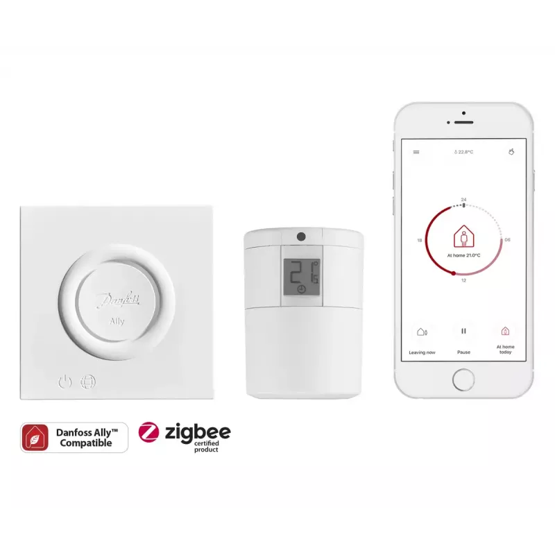 Danfoss Ally Starter Pack, gateway + termostato para radiador, branco (014G2440)