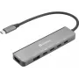 Sandberg 136-77 USB-C 6-in-1 MediaDock estação de acoplamento, HDMI + vídeo USB-C, duplo 4K@60Hz, USB-A/USB-C 10 Gbps, PD 100W, alumínio