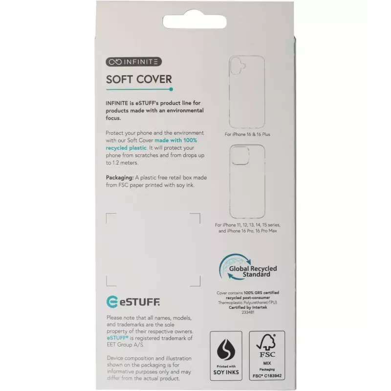 eSTUFF ES67100051 Capa para telemóvel 17 cm (6,7 polegadas) transparente