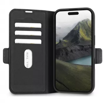 Capa dobrável dbramante1928 Oslo Pro para Apple iPhone 16 preta PU plástico