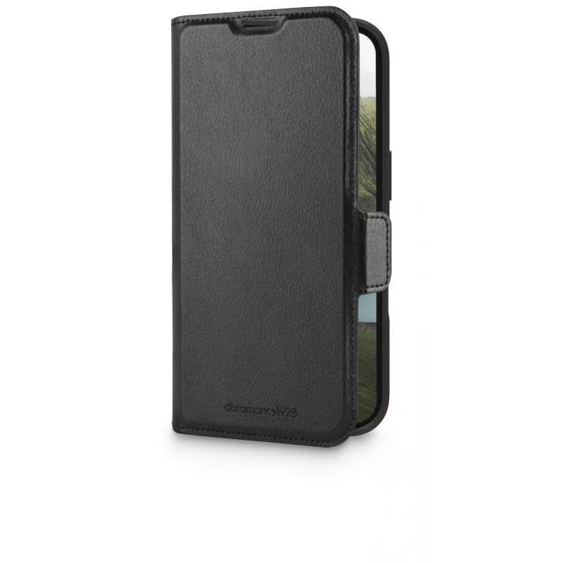 Capa dobrável dbramante1928 Oslo Pro para Apple iPhone 16 preta PU plástico
