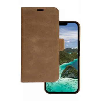Capa tipo carteira dbramante1928 Lynge iPhone 14 Plus Tan 3 compartimentos para cartões