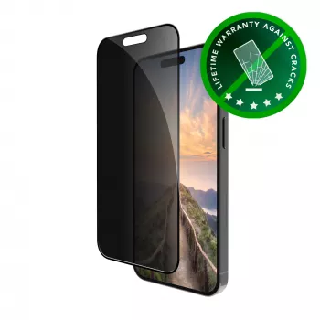 Eco-shield Película protetora de vidro temperado com privacidade da dbramante, adequada para iPhone 16 Plus e iPhone 15 Plus com um 6