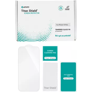 Película de proteção transparente eSTUFF ES501424-50BULK Apple iPhone 16 Plus resistente a riscos e quebras