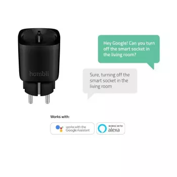 Ficha inteligente Hombli HBPP-0205 3680 W interior sem fios preto