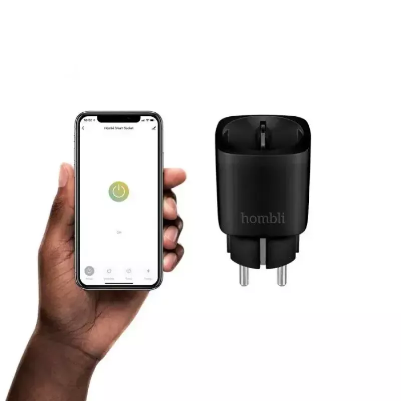 Hombli tomada inteligente HBPP-0205, 3680 W, para interior, preta, pack promocional 2+1 (3 un.)