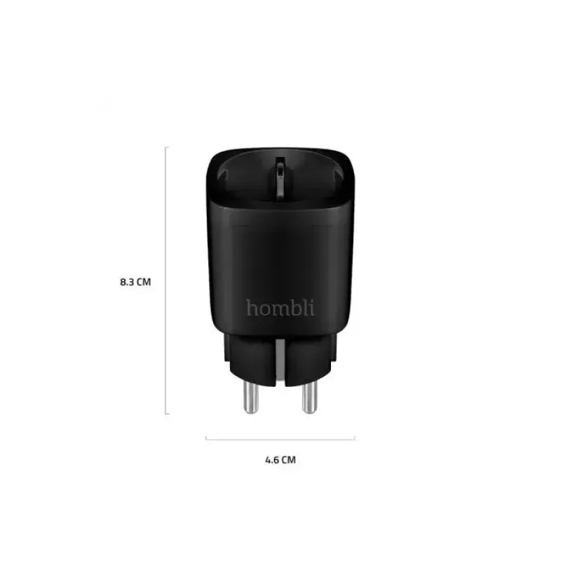 Hombli tomada inteligente HBPP-0205, 3680 W, para interior, preta, pack promocional 2+1 (3 un.)