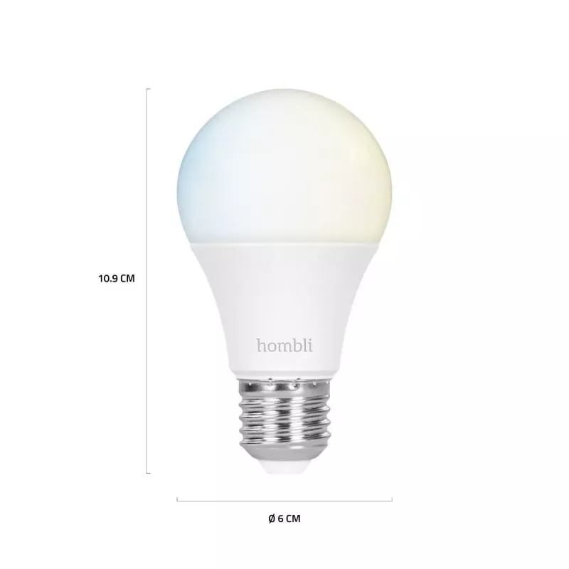 Hombli E27 lâmpada inteligente, 9 W, CCT, pack promocional 1+1 (2 lâmpadas)